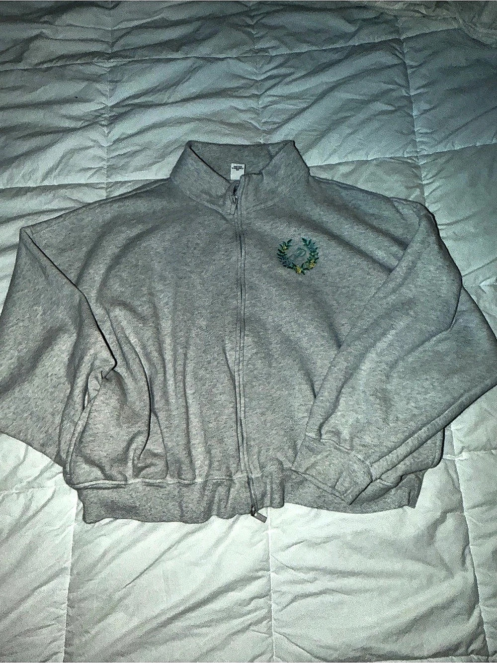 Victoria's Secret PINK Floral Wreath Full Zip Jacket Victoria's Secret Gray